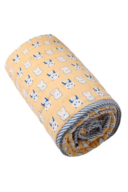 Nigh Nigh_Yellow Panda Bear Print Cotton Quilt _Online_at_Aza_Fashions