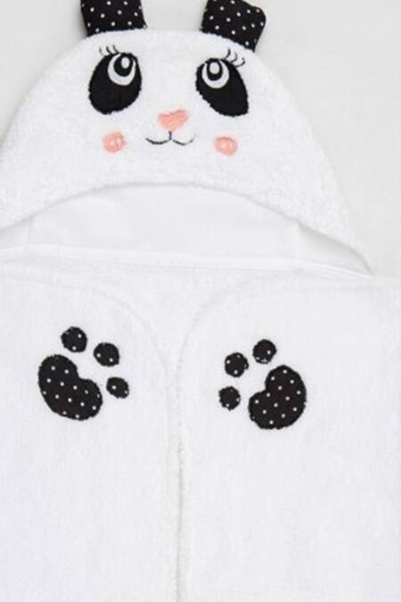 Buy_Little West Street_White Cotton Panda Animal Baby Wrap Single Pc_Online_at_Aza_Fashions