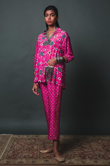 Sonam Luthria Patola Print Shirt & Pant Set 