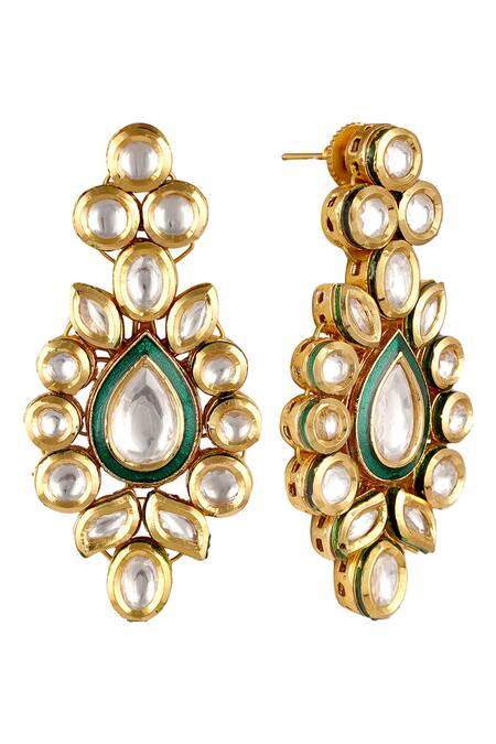 Buy_Anayah Jewellery_Gold Plated Kundan Pari Teardrop Choker Set_Online_at_Aza_Fashions