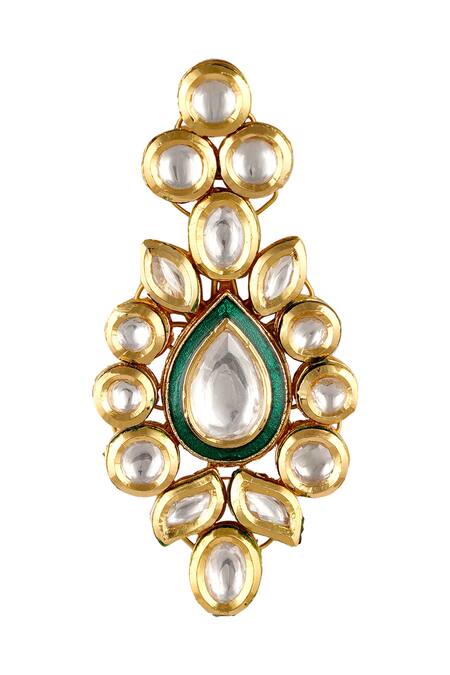 Anayah Jewellery_Gold Plated Kundan Pari Teardrop Choker Set_at_Aza_Fashions