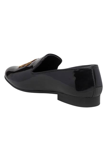 Shop_Domani_Black Handcrafted Embroidered Loafers _Online_at_Aza_Fashions