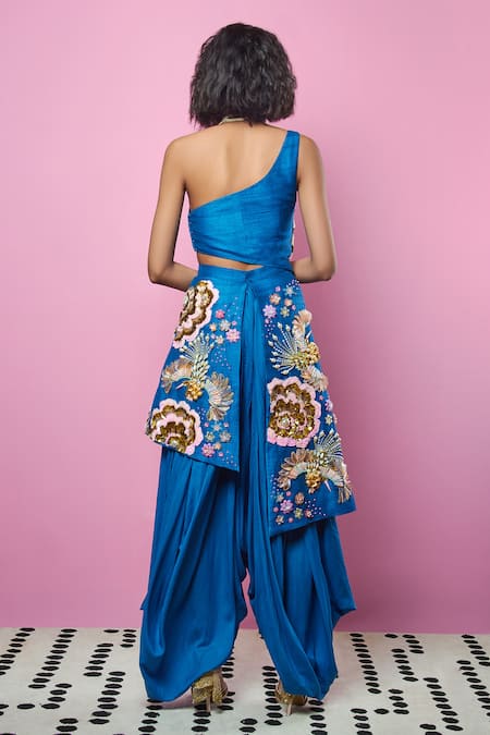 Papa Don't Preach Embellished One Shoulder Dhoti Jumpsuit 