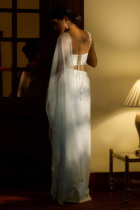 Parshya Draped Skirt Corset Set 