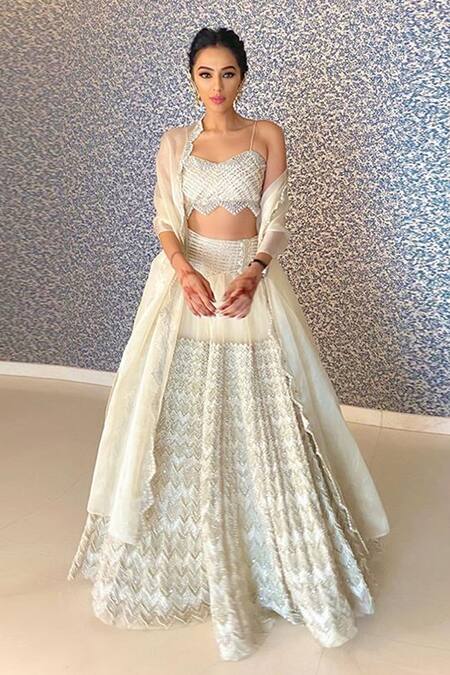 Ridhima Bhasin White Embroidered Lehenga Set