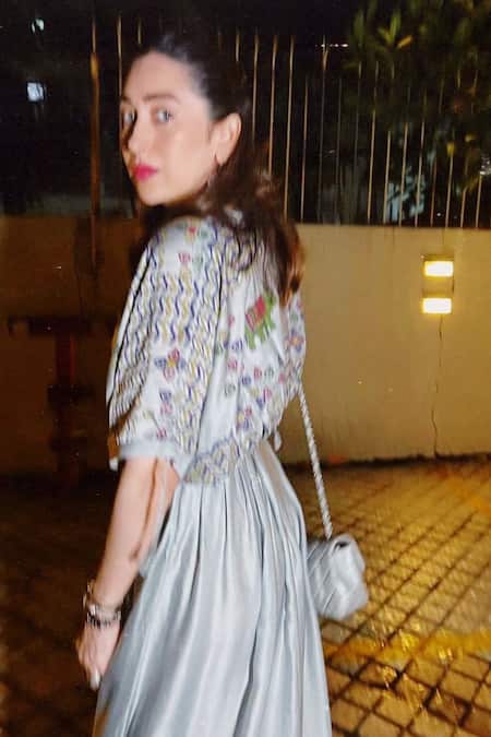 Punit Balana Satin Silk Printed Long Dress 