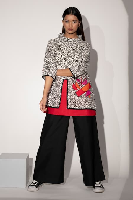 Taika by Poonam Bhagat Tokyo Cotton Linen Printed Top 