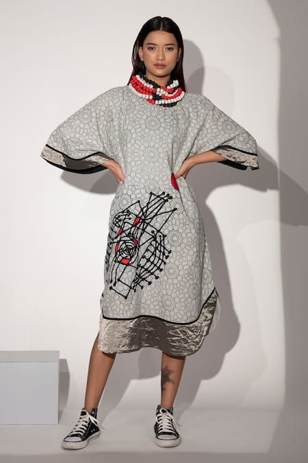 Taika by Poonam Bhagat Constellation Geometric Print Dress 