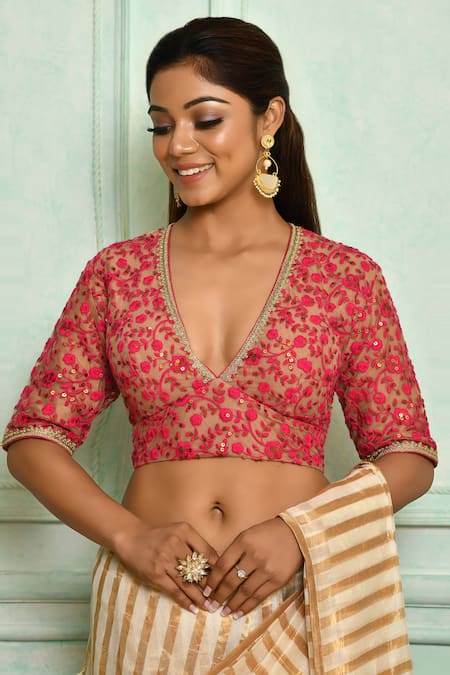 Pranay Baidya Floral Embroidered Blouse 