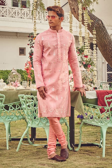 Nitesh Singh Chauhan Chanderi Silk Embroidered Kurta Set 