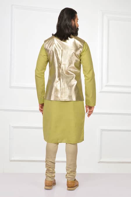 Nitesh Singh Chauhan Zari Bundi & Kurta Set 