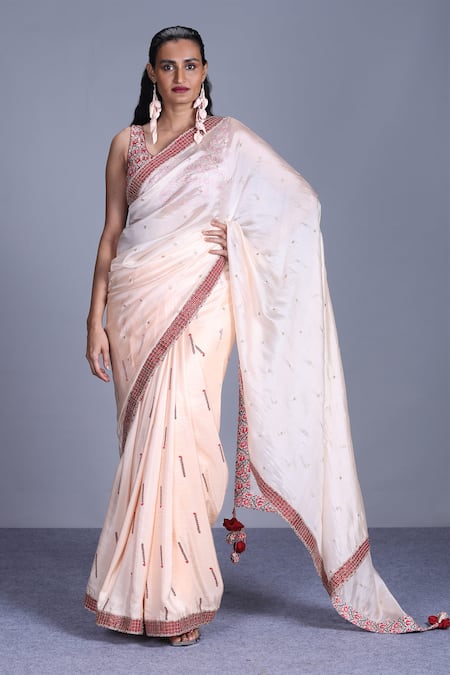 PUNIT BALANA  Embroidered Saree with Blouse  