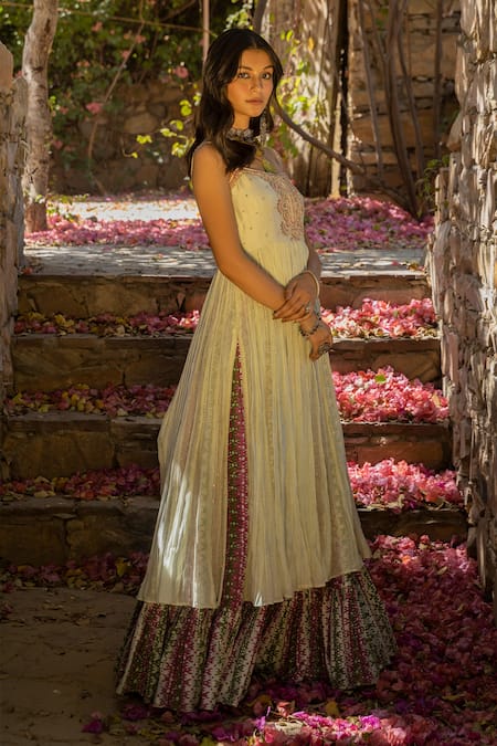 PUNIT BALANA Silk Chanderi Kurta & Gharara Set 