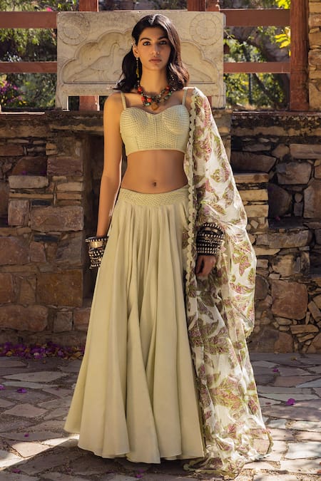 Punit Balana Silk Chanderi Lehenga Set 
