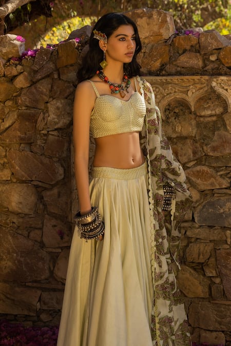 Punit Balana Silk Chanderi Lehenga Set 