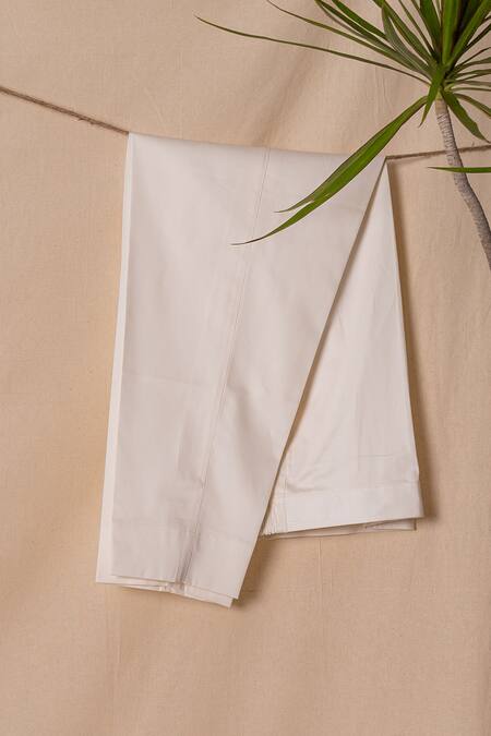 Project Bandi White Cotton Pyjama Pants Online at Aza Fashions Project Bandi_White Cotton Pyjama Pants _Online_at_Aza_Fashions