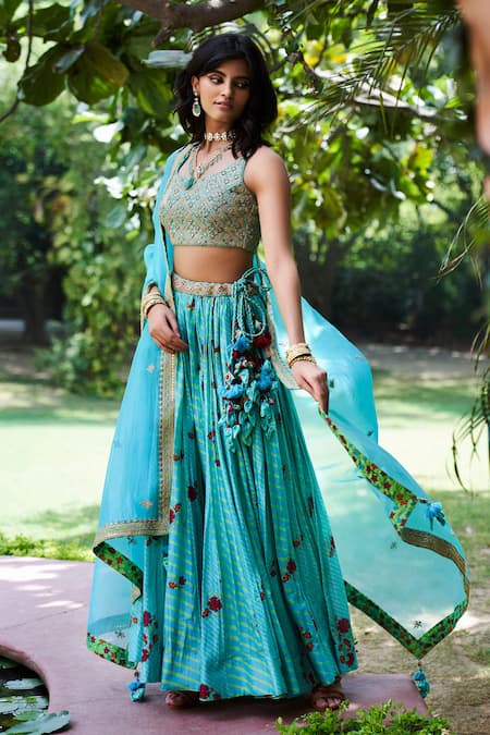 Punit Balana Chanderi Silk Lehenga Set 