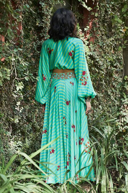 Punit Balana Printed Skirt & Embroidered Top Set 