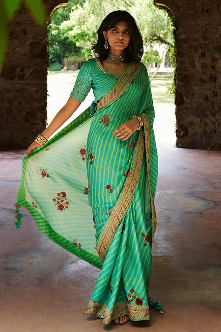 Punit Balana Satin Silk Saree Set 