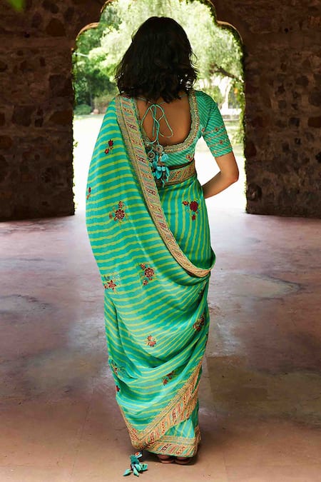 Punit Balana Satin Silk Saree Set 