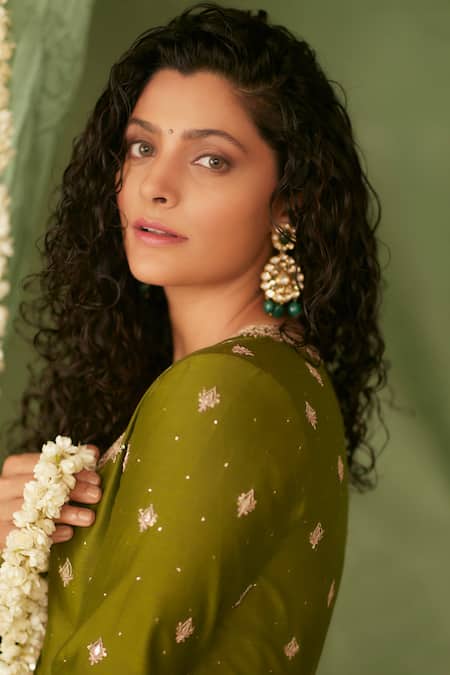 Punit Balana_Green Chanderi , Organza Gota And Marodi Work Embroidered Anarkali Set _at_Aza_Fashions