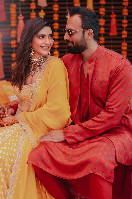 Punit Balana Satin Silk Bundi & Kurta Set 