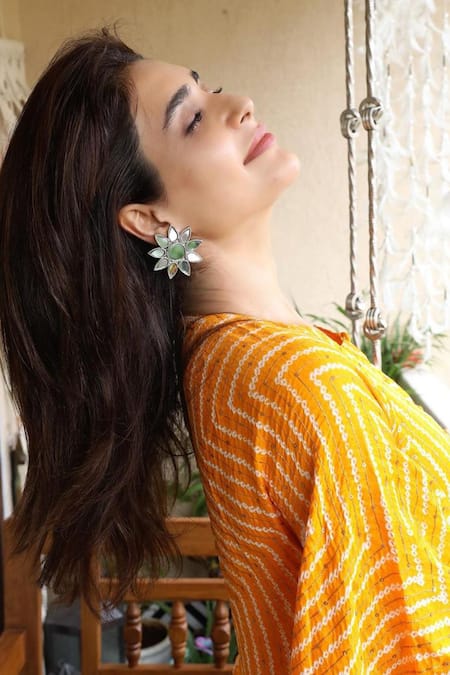 Buy Pink City By Sarika Orange Gajji Silk Bandhani Kaftan Online at Aza Fashions Buy_Pink City By Sarika_Orange Gajji Silk Bandhani Kaftan _Online_at_Aza_Fashions