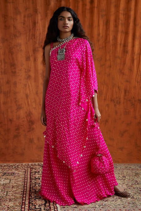 Pink City by Sarika Silk Printed Tunic & Gharara Set 