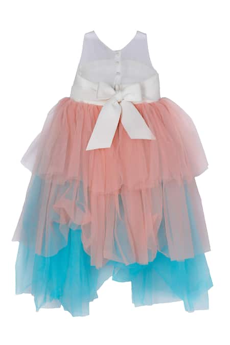 Shop Pinkcow designs pvt ltd Multi Color Net Embroidery, Sequins Layered Dress at Aza Fashions Shop_Pinkcow designs pvt ltd_Multi Color Net Embroidery, Sequins Layered Dress _at_Aza_Fashions