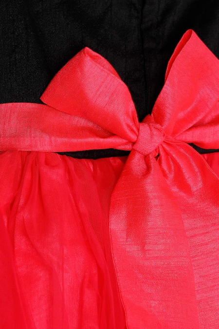 Shop_Pinkcow designs pvt ltd_Black Velvet, Net Embellished Off Shoulder Gown _Online_at_Aza_Fashions