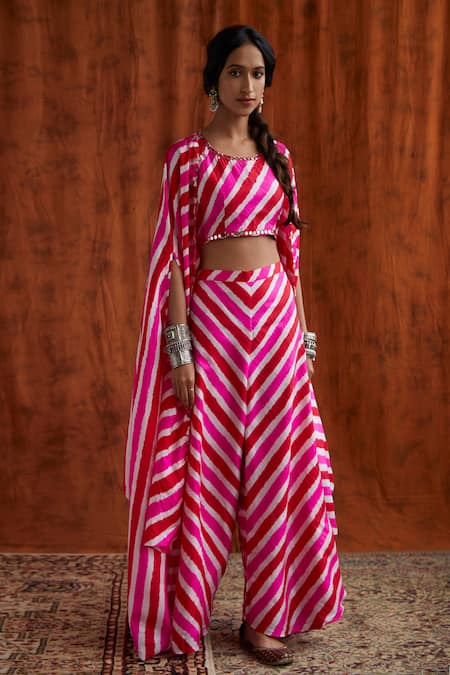 Pink City by Sarika Silk Printed Cape & Gharara Set 