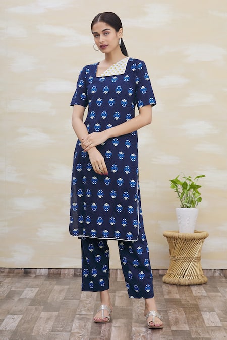 Samyukta Singhania Cotton Printed Kurta & Pant Set 