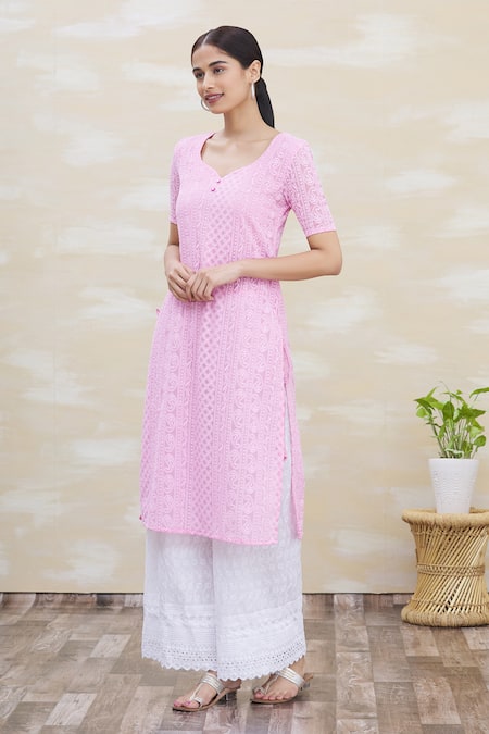 Samyukta Singhania Chikankari Kurta & Pant Set 