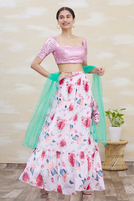 Samyukta Singhania Printed Skirt Set 