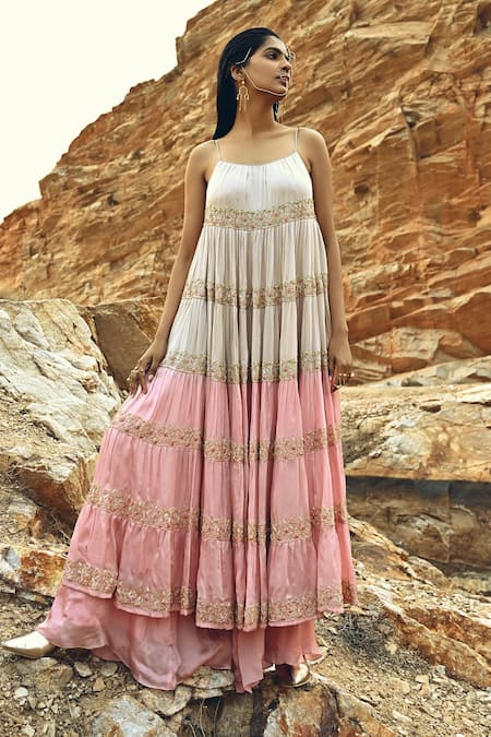 Ease Tiered Ombre Kurta & Palazzo Set 