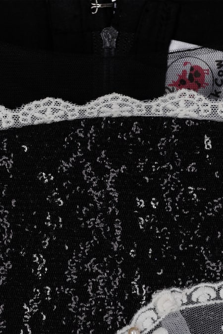 Buy Pinkcow designs pvt ltd Black Silk, Net, Satin Sequins, Embroidery Embellished Gown Online at Aza Fashions Buy_Pinkcow designs pvt ltd_Black Silk, Net, Satin Sequins, Embroidery Embellished Gown _Online_at_Aza_Fashions