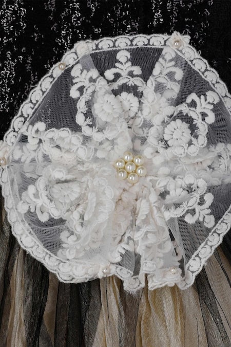 Pinkcow designs pvt ltd Black Silk, Net, Satin Sequins, Embroidery Embellished Gown at Aza Fashions Pinkcow designs pvt ltd_Black Silk, Net, Satin Sequins, Embroidery Embellished Gown _at_Aza_Fashions