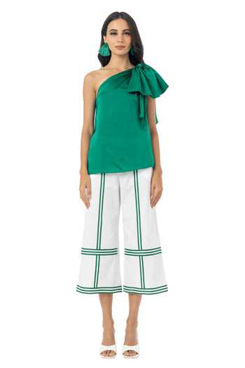 Buy Gaya Green Viscose One Shoulder Top Online at Aza Fashions Buy_Gaya_Green Viscose One Shoulder Top_Online_at_Aza_Fashions
