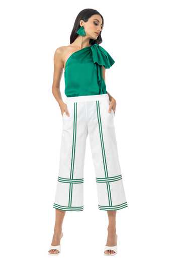 Gaya Green Viscose One Shoulder Top Online at Aza Fashions Gaya_Green Viscose One Shoulder Top_Online_at_Aza_Fashions