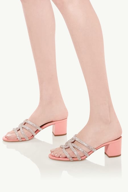 INC Womens Pink Translucent Ankle Strap Padded Makenna Square Toe Block Heel  Zip-Up Dress Sandals 9.5 M - Walmart.com