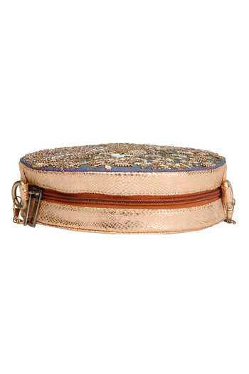 Buy The Purple Sack Blue Embroidery Circular Sling Bag Online at Aza Fashions Buy_The Purple Sack_Blue Embroidery Circular Sling Bag _Online_at_Aza_Fashions