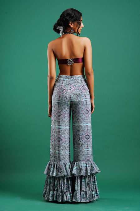 Nidhi Yasha Embellished Crop Top With Pants 