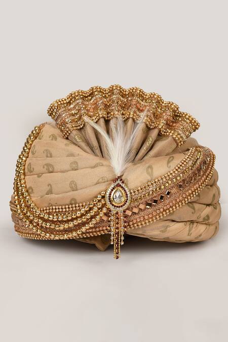 Samyukta Singhania Beige Chanderi Print Safa