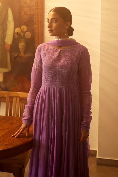 Buy Label Nimbus Purple Anarkali Chanderi Jacket Chanderi Churidar Net Dupatta And Set Online at Aza Fashions Buy_Label Nimbus_Purple Anarkali Chanderi Jacket Chanderi Churidar Net Dupatta And Set _Online_at_Aza_Fashions