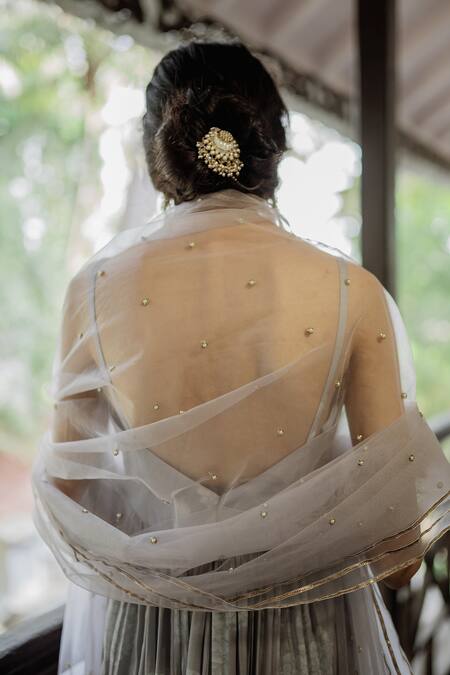 Buy_Paulmi And Harsh_Grey Cotton Silk Printed Anarkali With Dupatta_Online_at_Aza_Fashions