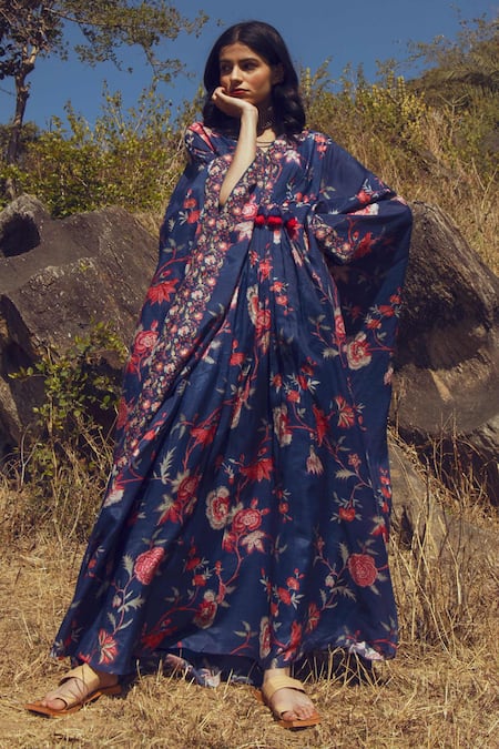 Paulmi and Harsh Floral Print Kaftan 