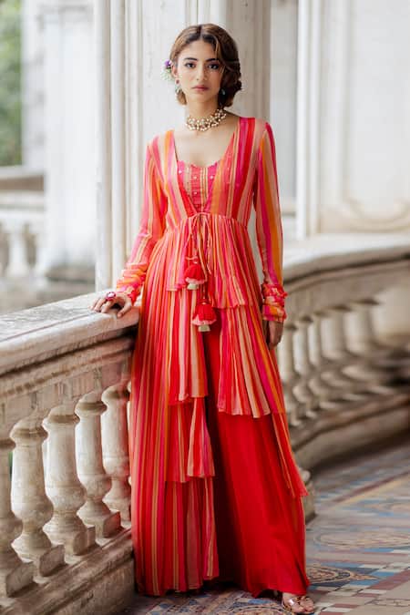 Buy Magenta Fusion Wear Sets for Women by Mabish By Sonal Jain Online |  Ajio.com