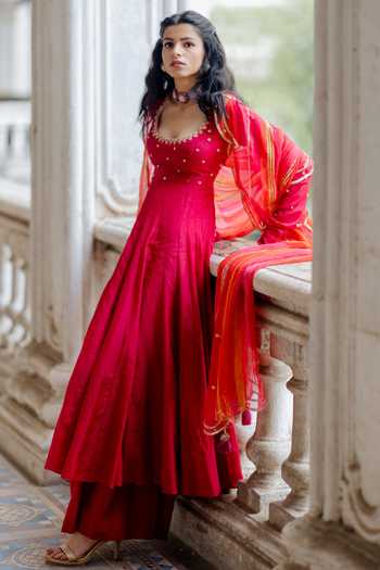 Cotton Silk Kalidar Anarkali Set 