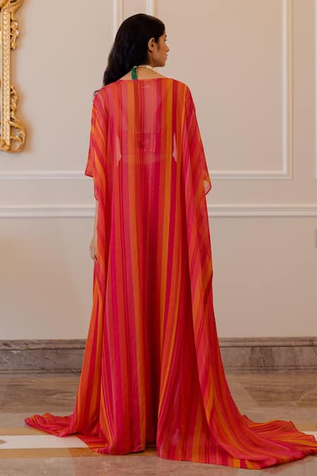 Paulmi And Harsh Striped Jacket & Palazzo Set 