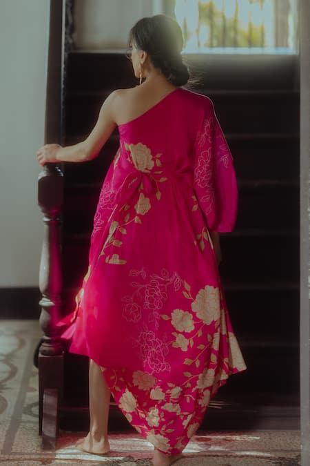 Paulmi And Harsh Floral Print Wrap Tunic & Skirt Set 